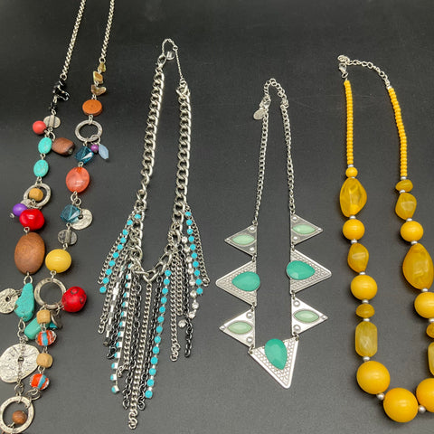 Mixed Fashion Necklace Jewelry Lot 8pc Beaded Shell Statement Boho Styles