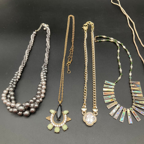 Eclectic Wearable Jewelry Lot 11 Necklaces Abalone Mother of Pearl Boho Modern