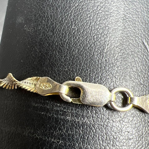 Sterling Silver Two tone Twist Chain Bracelet 2.7g