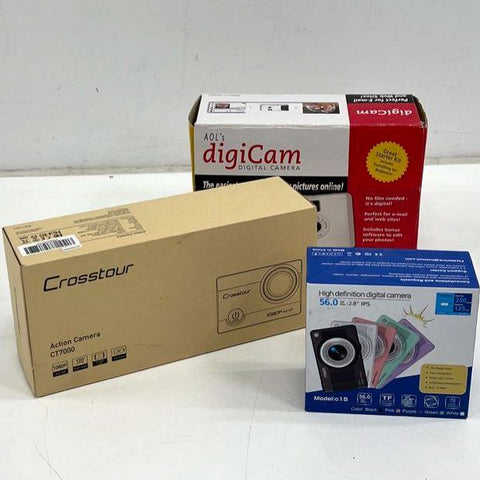 Crosstour CT7000 AOL DigiCam Action Digital Camera Lot of 3 Vintage Y2K