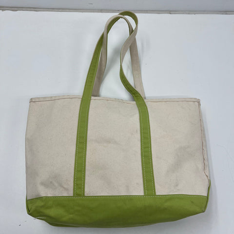 L.L. Bean Green Canvas Boat and Tote Bag Large Made in USA Monogram LRN