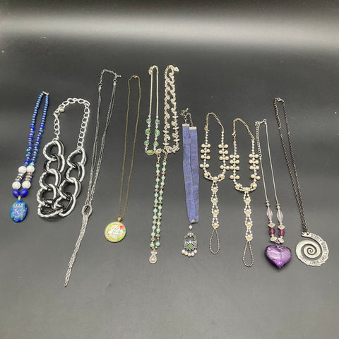 Mixed Fashion Jewelry Lot of 11 Necklaces Doctor Who KC Royals Beaded Ribbon