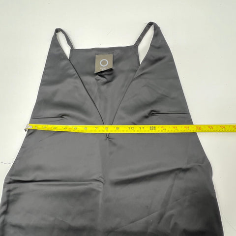 Solace London Black Rolson Satin A-Line V-Neck Mini Dress Women's Size 10
