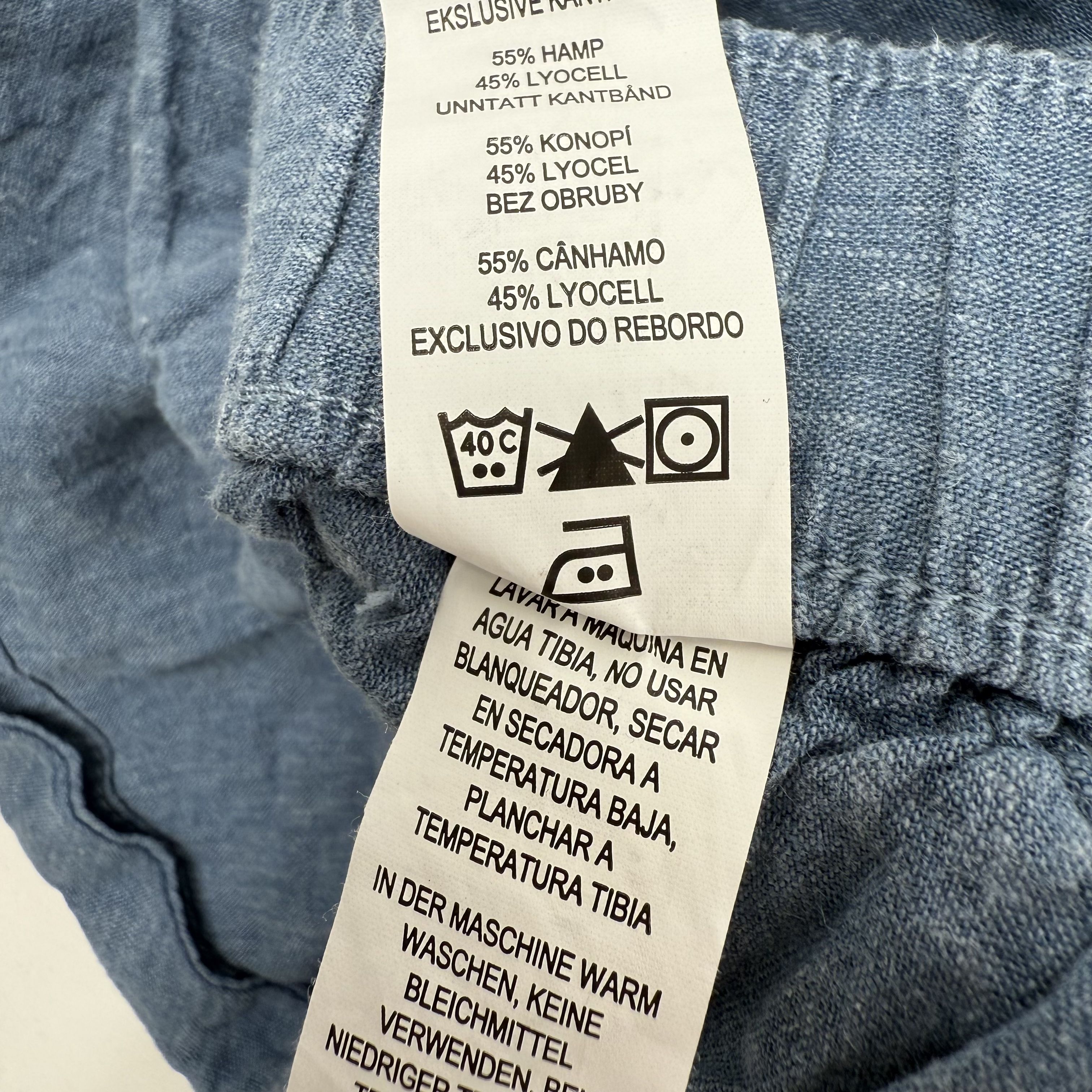 Patagonia Blue Chambray Hazy Dazy Hemp Blend Pull On Shorts Women's M