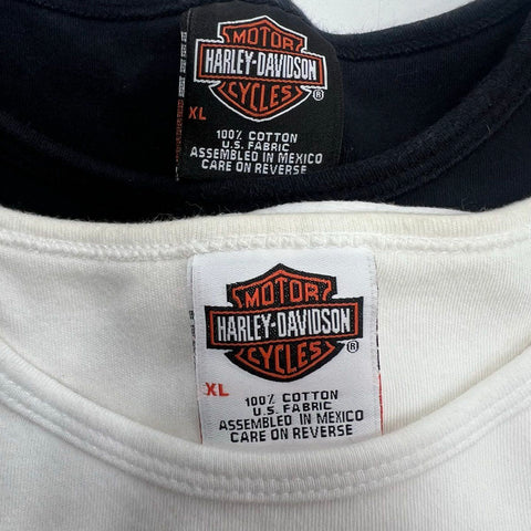 Vintage Y2K Harley-Davidson Lot of 2 NYC Twin Towers Baby Tee T-Shirts Sz XL