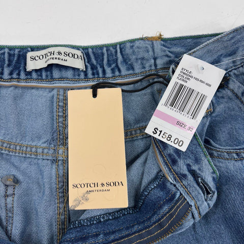 Scotch & Soda Women's Blue Flatiron Wide Leg High Rise Jeans NWT Sz 32