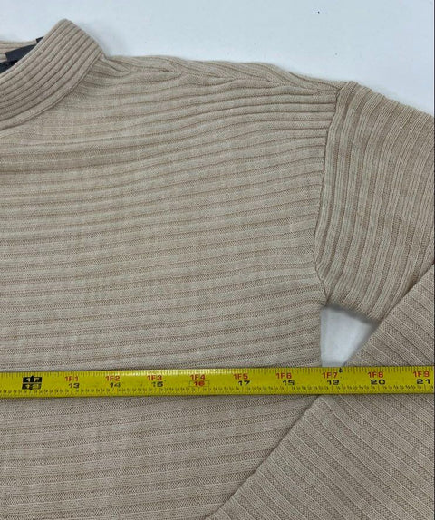 Anthropologie Lot of 2 Sweaters Black Maeve Cropped Tan Mock Neck Womens M