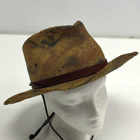 Vintage Dunn's Supply Snakeskin Camo Woven Straw Safari Hat Men's Size 7