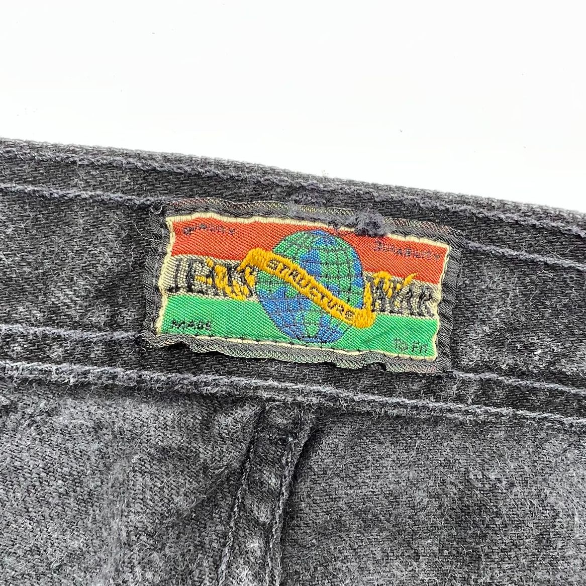 Vintage 90s Structure Faded Black Denim Jeans Mens 36x34 Made in USA Relaxed