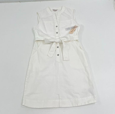 Nanette Lepore Sleeveless Button Front Belted Sheath Dress White NWT Sz S