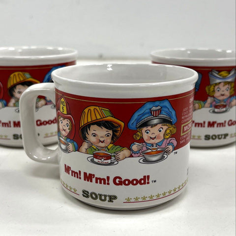 Vintage Campbell's Soup Kids Ceramic Mug Set 3 Pieces M'm! M'm! Good! SOUP