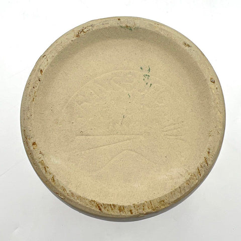 Ransburg Pottery Twin Handle Crock Jar Beige Stoneware Mid Century Modern