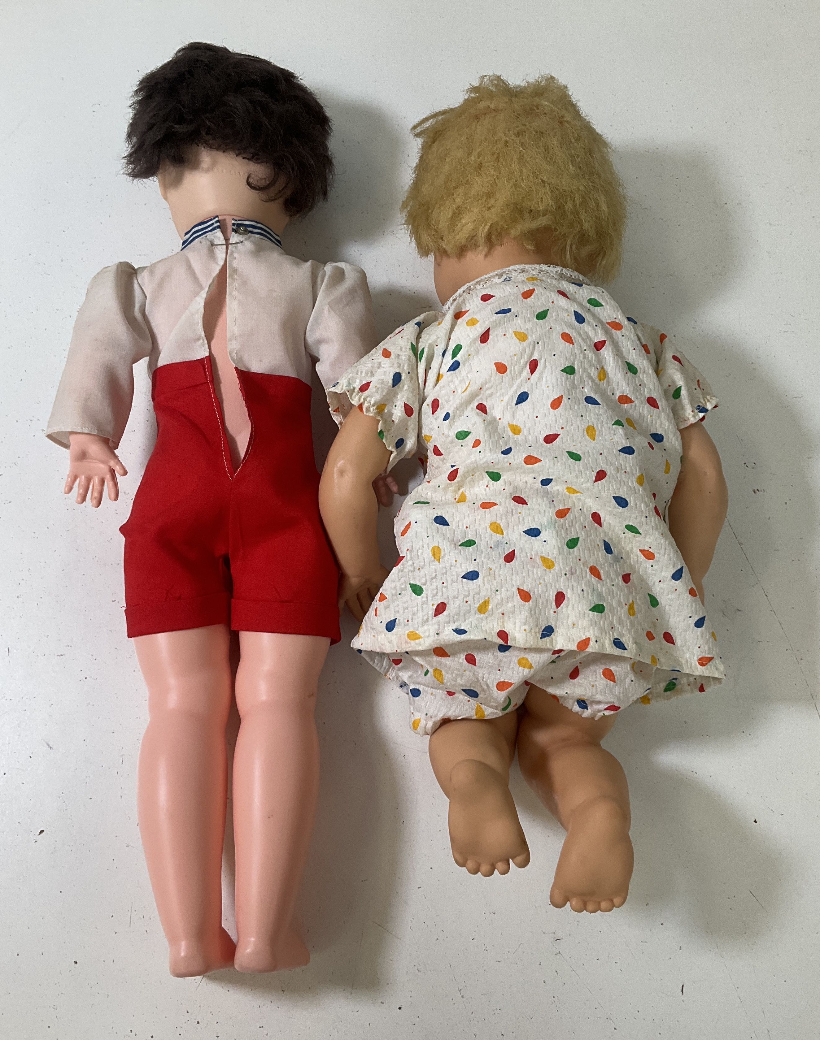 Vintage 1970s LVTF Doll & Unbranded Doll Lot 2 Sleep Eyes 24 in & 19 in