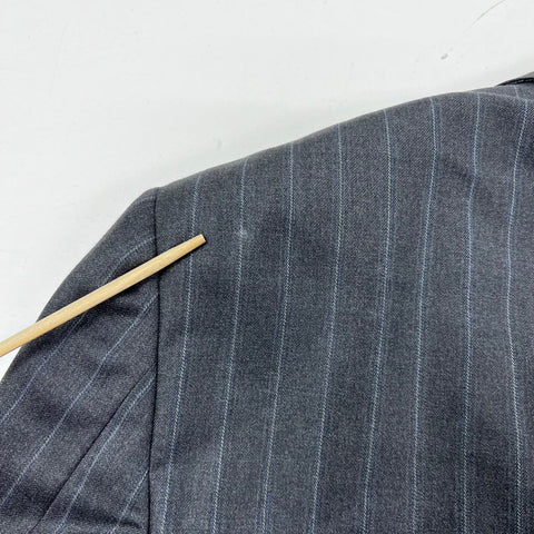 Ermenegildo Zegna Men's Dark Grey Pinstripe Wool Traveller Blazer Sz 50R