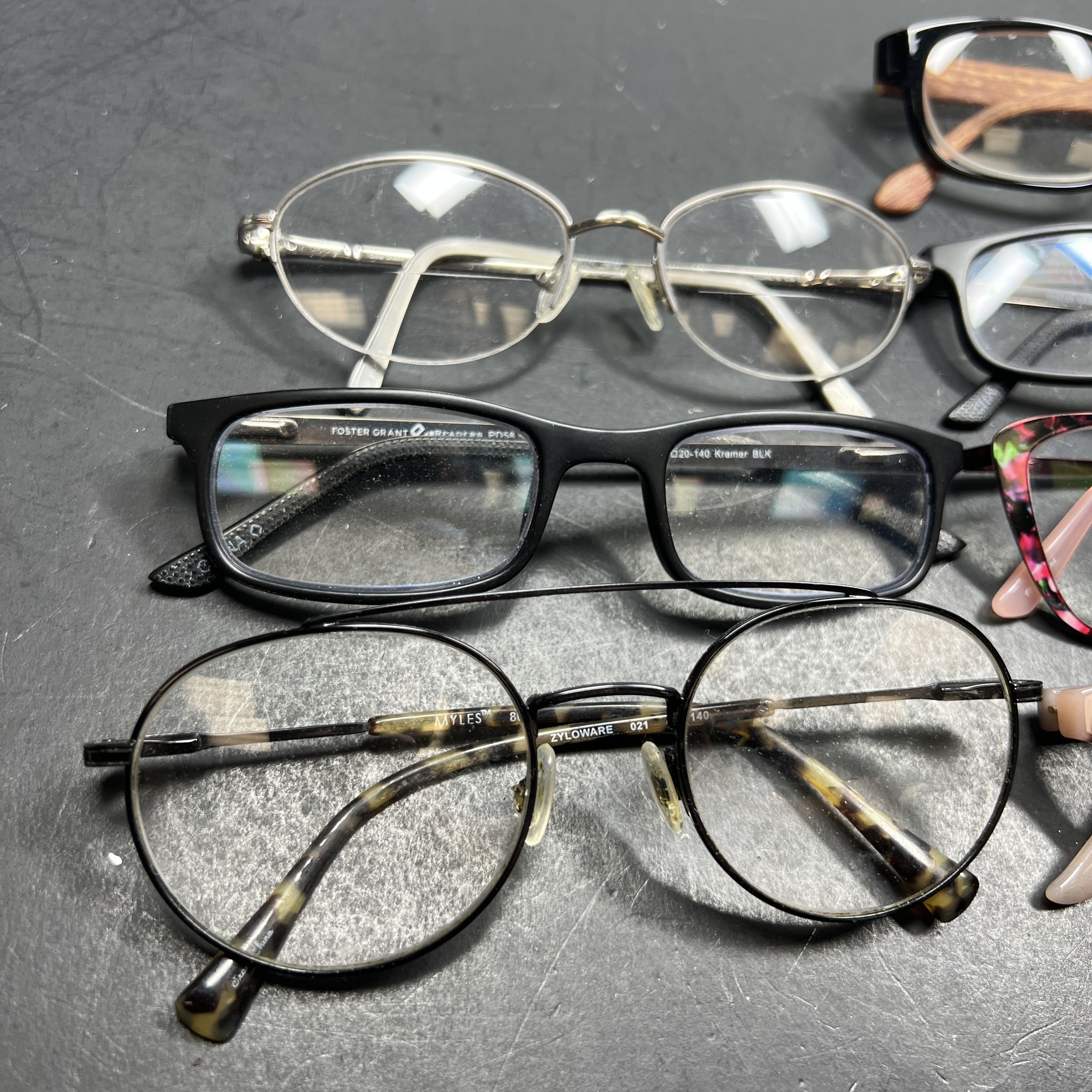 Lot of Eyeglass Frames Assorted Styles Sizes Vary *Need Lenses* Foster Grant Etc
