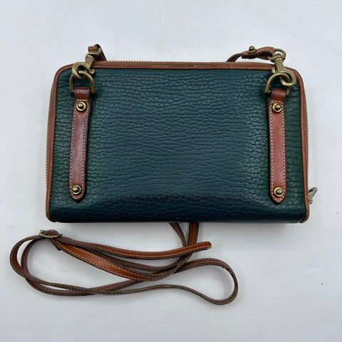 Vintage 90s Dooney & Bourke Green All Weather Leather Crossbody Bag