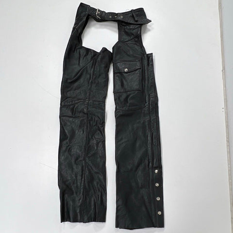 Vintage 80s Excelled Leather Motorcycle Biker Chaps Sz 30