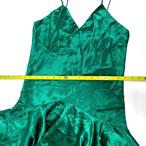 Vintage 90s Victoria's Secret Women's Emerald Green Satin Robe Slip Set Sz S OS