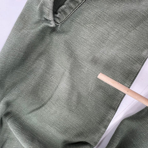 Vintage 60s US Army OD Green OG-107 Cotton Sateen Field Shirt Jacket Mens S