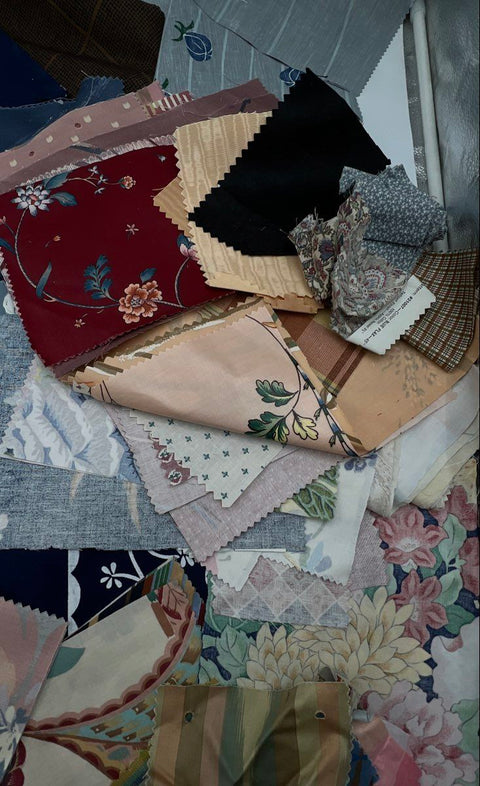 Vintage Cotton Quilt Squares Large Lot Mixed Floral Plaid Geometric Patterns