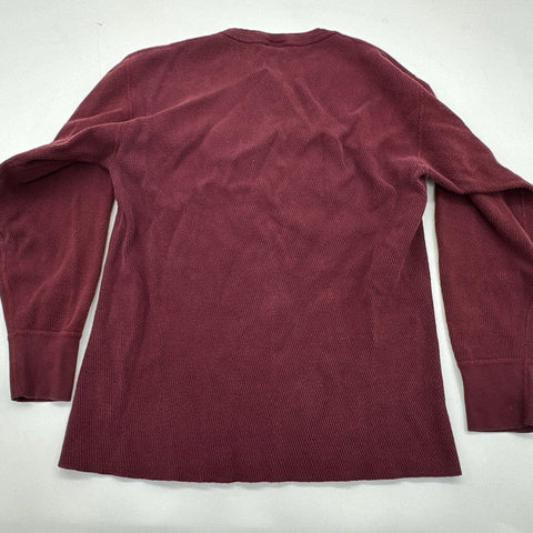 Vintage 90s Carhartt Men's Waffle Knit Thermal Long Sleeve Shirt Burgundy