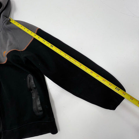 Syna World Men's Full Zip Hoodie Jacket Black Gray Embroidered Tech Style Sz L