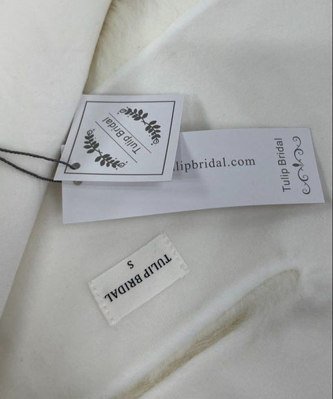 NWT Tulip Bridal Ivory Faux Fur Stole Shawl Wrap Wedding Formal Size Small
