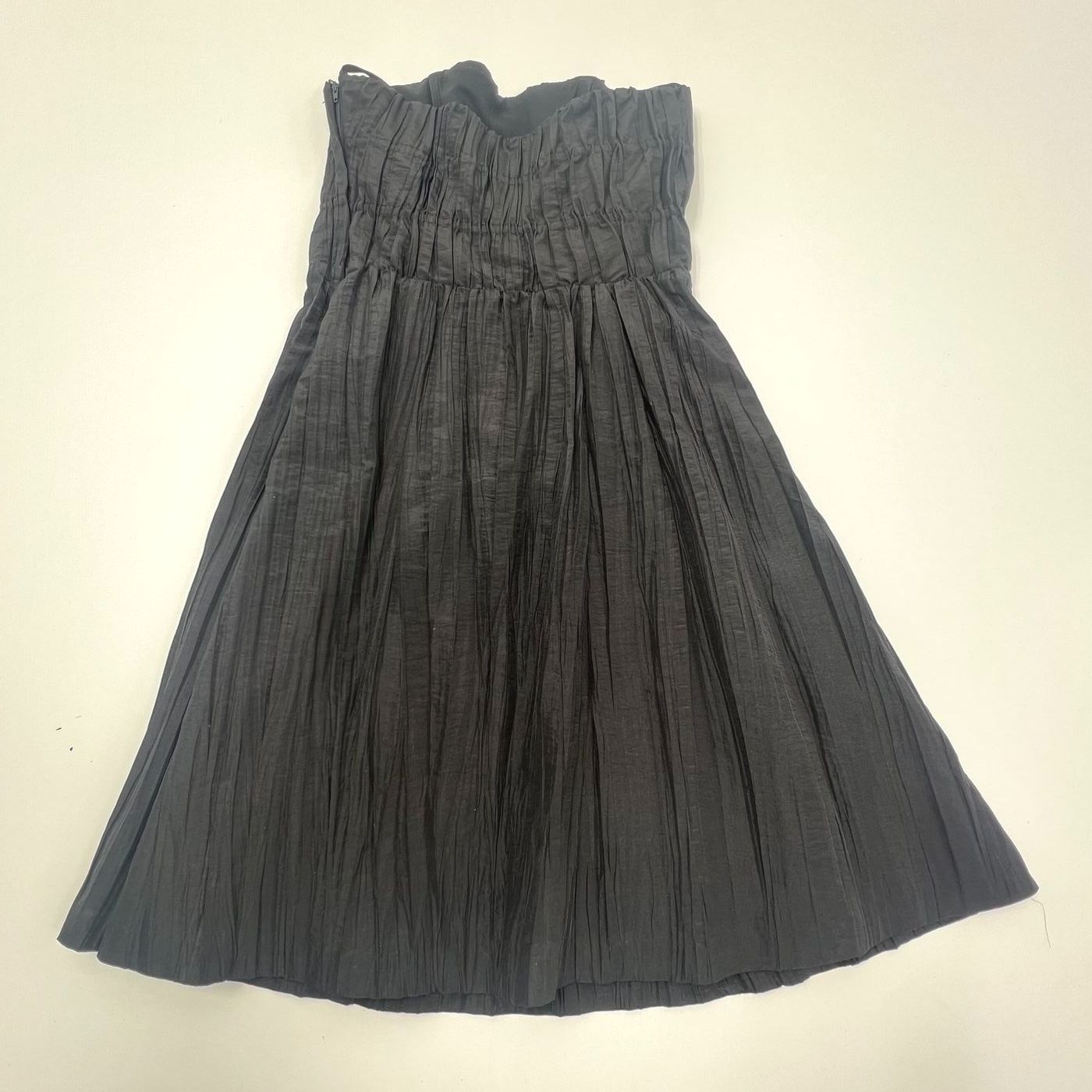 Betsey Johnson Strapless Pleated A-Line Dress Women' 8 Black
