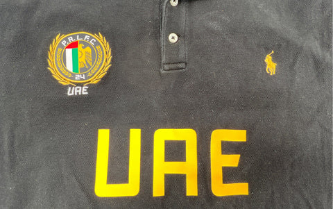 Ralph Lauren Men's UAE United Arab Emirates Black Polo Shirt Crest #24 Sz XL