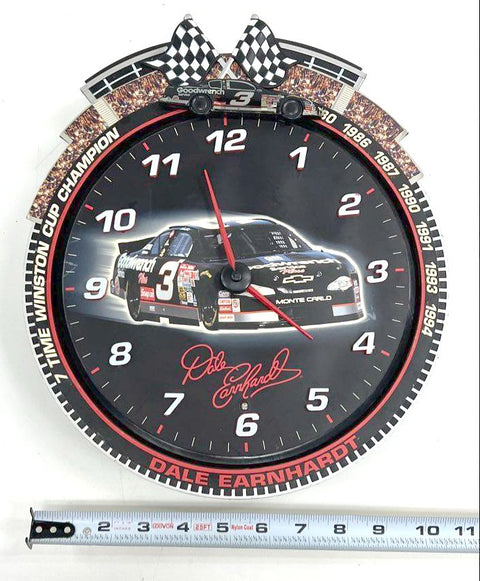 Dale Earnhardt #3 Racing Wall Clock 7 Time Champion 13" Vintage 2000 Goodwrench