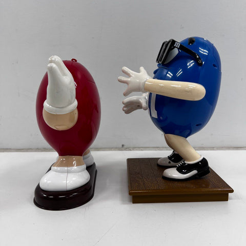 M&M's Candy Dispenser Lot Red and Blue Character Figures Vintage 1991