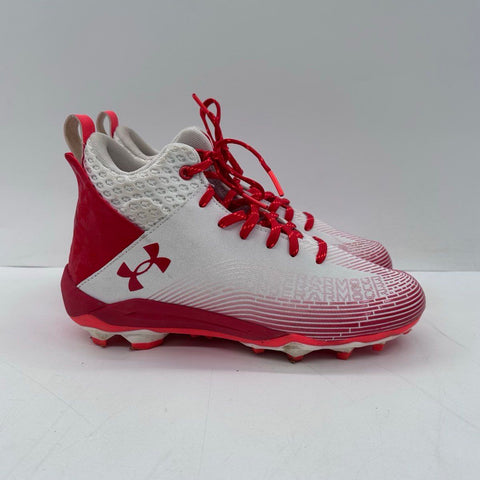 Under Armour Blur Select MC White Red Football Cleats Men's Size 8