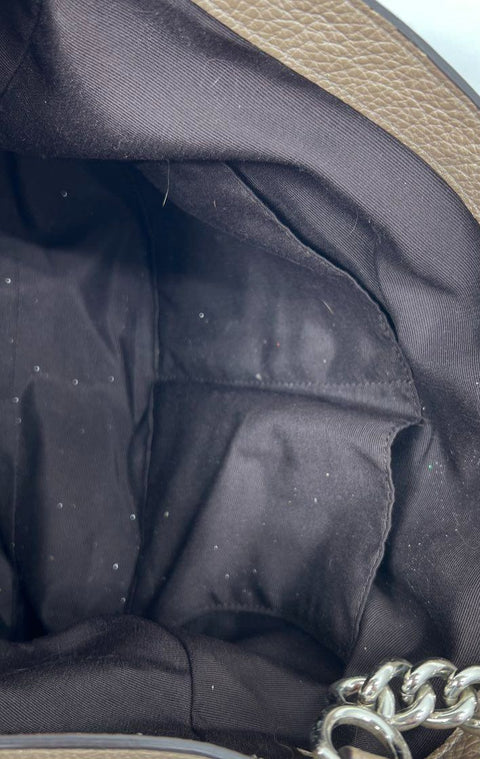 Coach Metallic Tote & Taupe Leather Shoulder Bag Handbag Purse Lot of 2 Pieces