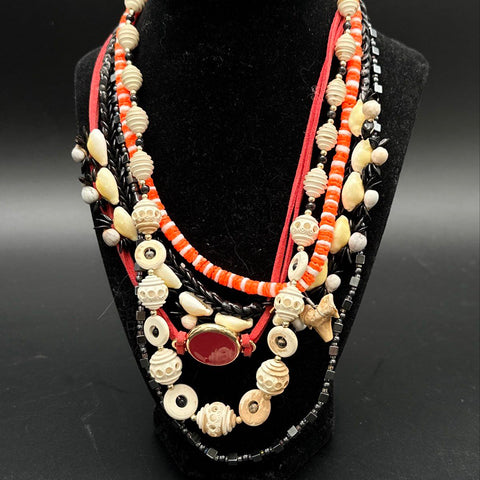 Vintage Modern Bohemian Statement Necklace Jewelry Lot Peace Heart Tribal 15+ Pc