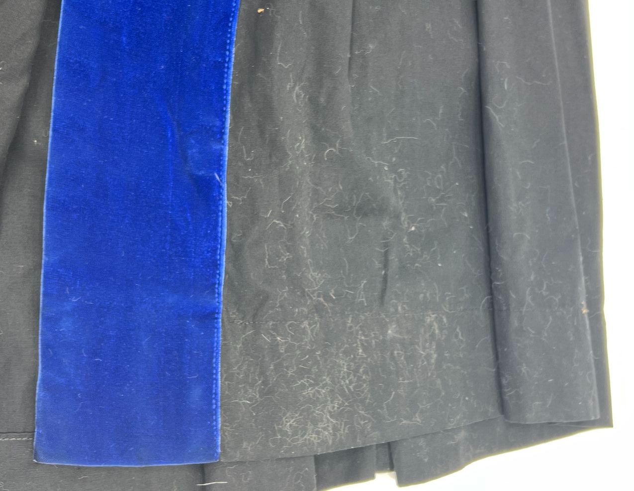 Vintage Black Red Blue Velvet Doctoral Academic Gown Professor Robe Regalia