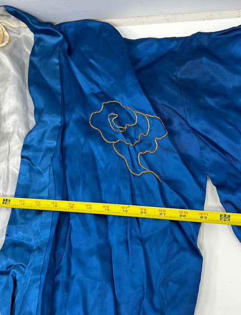 Vintage 50s Japanese Embroidered Dragon Souvenir Robe Kimono Smoking Jacket