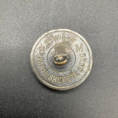 Antique TW&W Paris Seps Serpent Button Brass French Patent 19th Century