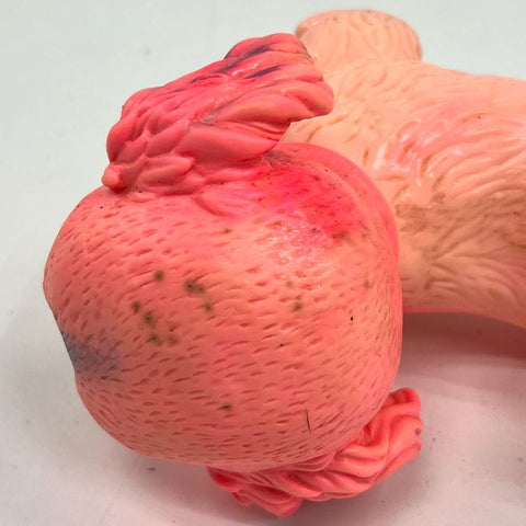 Vintage Rubber Squeak Toy Pink Red Dog Puppy Figurine Mid Century Kitsch