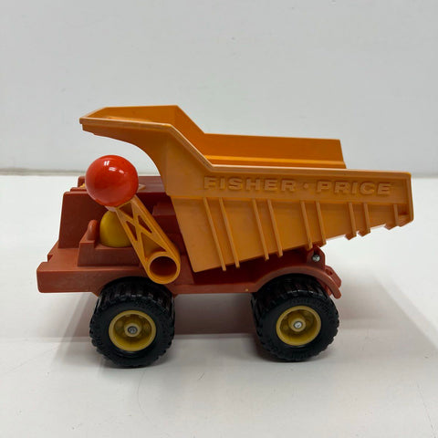 Vintage 70s Fisher-Price 302 Husky Helper Dump Truck Toy Little People Figure