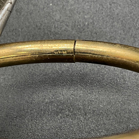 Vintage Webster Gold Tone Floral Engraved Baby Bangle Bracelet WEB Hallmark