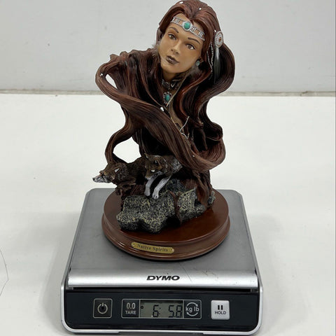 Bradford Exchange Native Spirits Maiden with Wolves Figurine Sculpture LE 2018