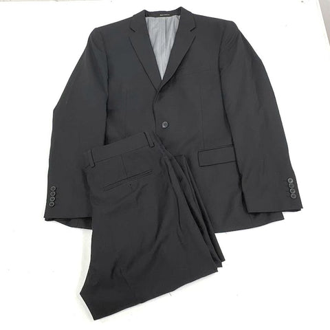 Egara Black 100% Wool Slim Fit 2 Piece Suit Men's 42R 36W