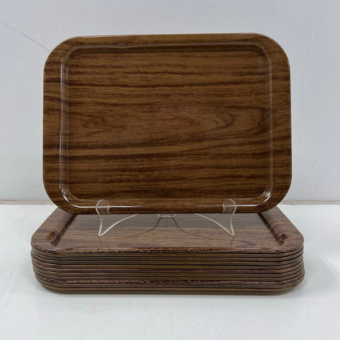 Harvell Faux Wood Grain Metal Trays 12 Piece Set Ballonoff Metal Products