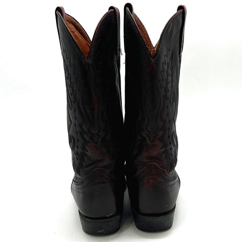 Nocona Black Red Rub Off Leather Western Cowboy Boots Men's Size 10.5 EE