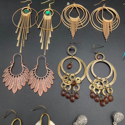 Vintage and Modern Earrings Jewelry Lot 18 Pairs Southwestern Boho Filigree