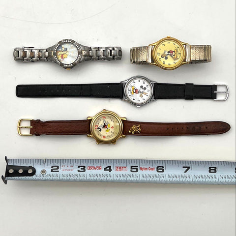 Vintage Disney Watch Lot of 4 Mickey Mouse Winnie The Pooh Lorus Jaz Character