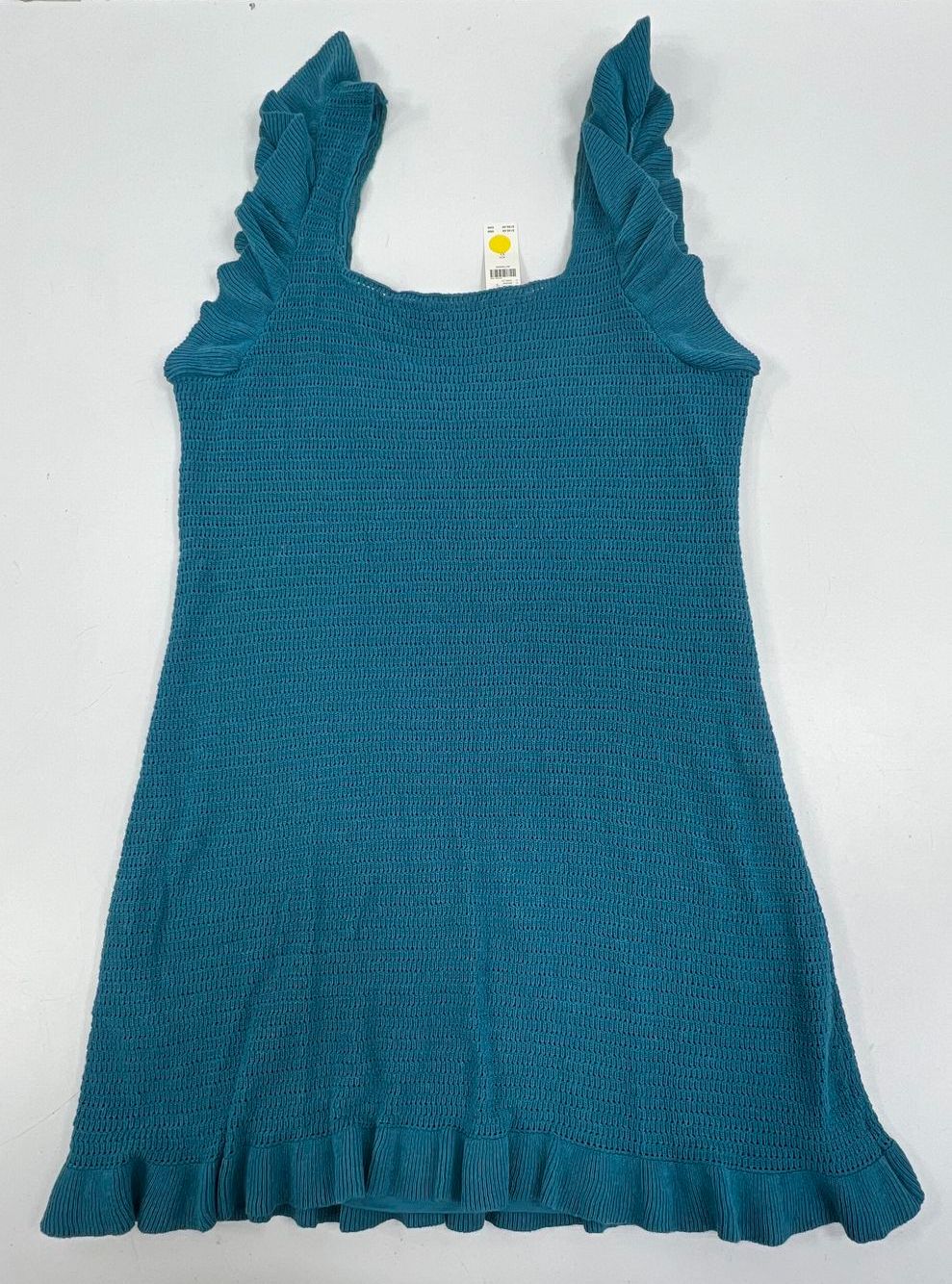 NWT Anthropologie Teal Knit Ruffle Sleeve Shift Dress Women's XL