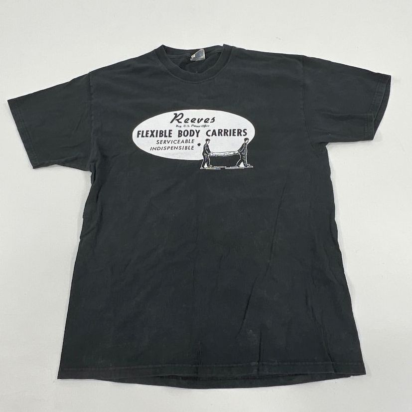 VTG Men's Hanes Flexible Body Carriers T-shirt Faded Black Goth Y2K Size Large