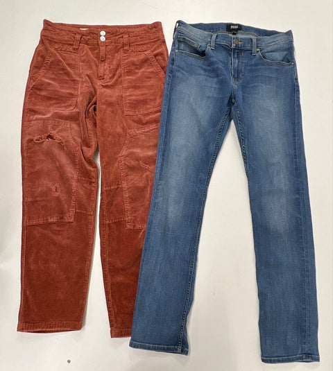 Paige Boden Women's Pants & Skirt Lot Blue Jeans Rust Corduroy Green Sz 29 30 8P