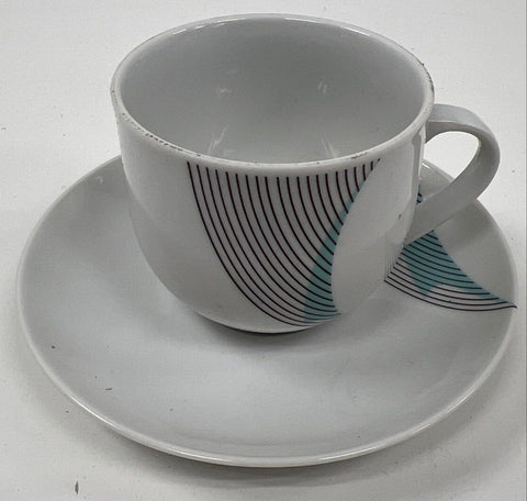 Bohemia Czechoslovakia Modernist Line Pattern Dinnerware 19pc Set Ceramic